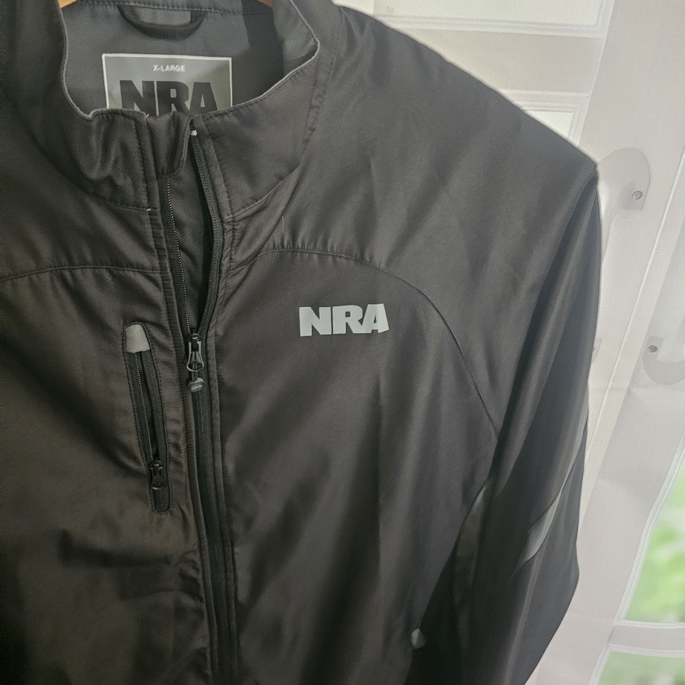 NRA Jacket Mens XL Black Soft Shell‎ Full Zip Fleece Lined Lightweight Jacket - Picture 3 of 7